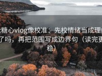 tx糖心vlog像校准：先校情绪当成理由了吗，再把范围写成边界句（读完更稳）