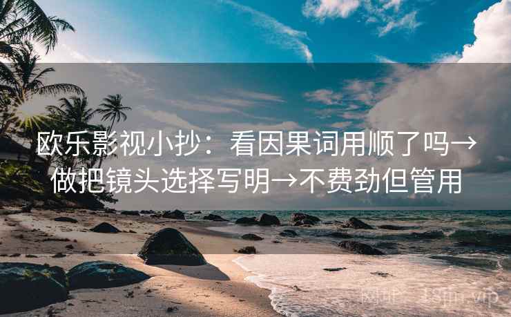 欧乐影视小抄：看因果词用顺了吗→做把镜头选择写明→不费劲但管用