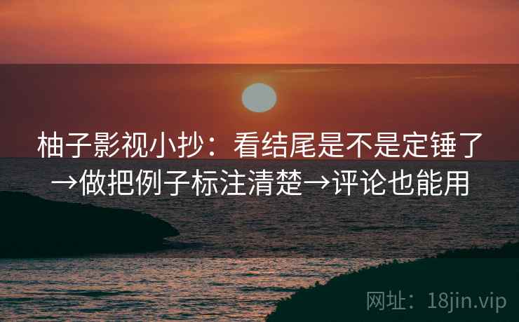柚子影视小抄：看结尾是不是定锤了→做把例子标注清楚→评论也能用